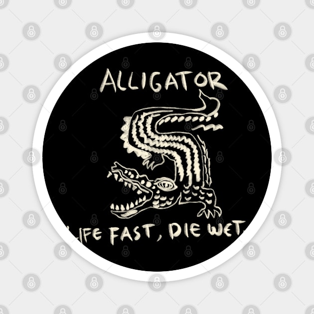 Hand Drawn Alligator Magnet by Saestu Mbathi